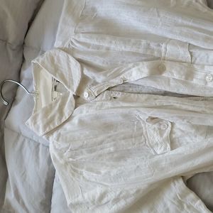 White Large Cotton Raviya Top